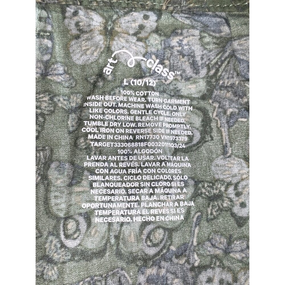 Art Class Junior Girls Butterfly Print Wide Leg Cotton Pants In Sage Green Large - Picture 3 of 8